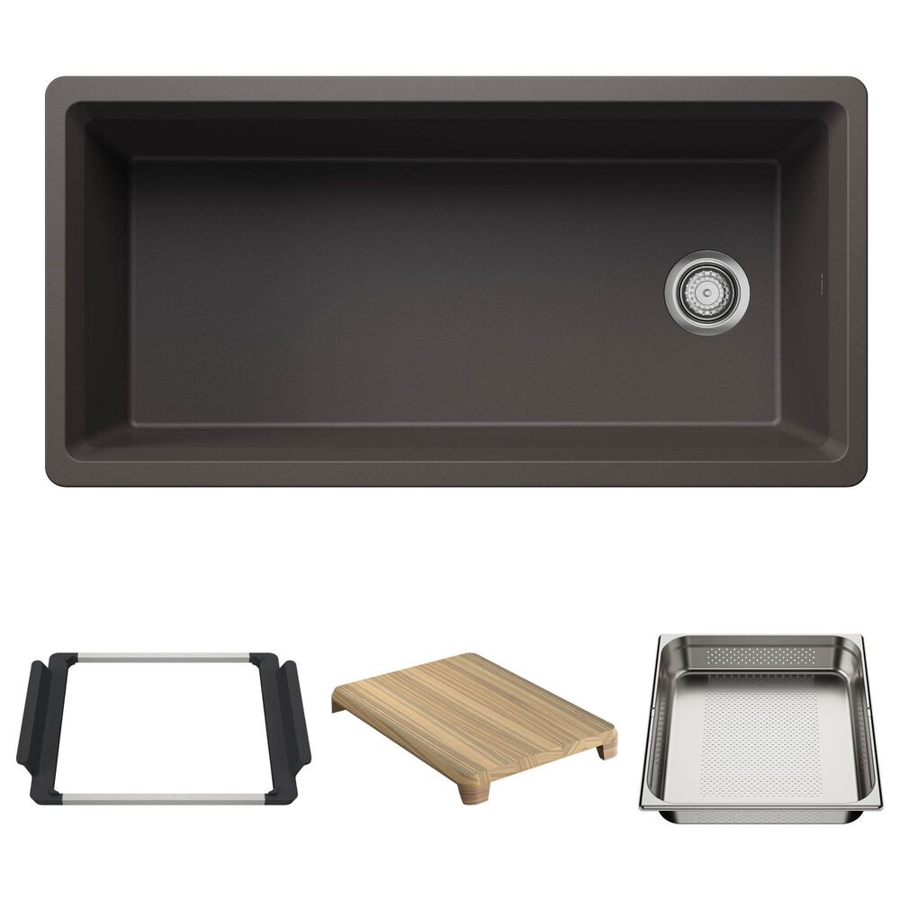 Blanco Inteos 39" Undermount Single Bowl Kitchen Sink in Cinder, , large