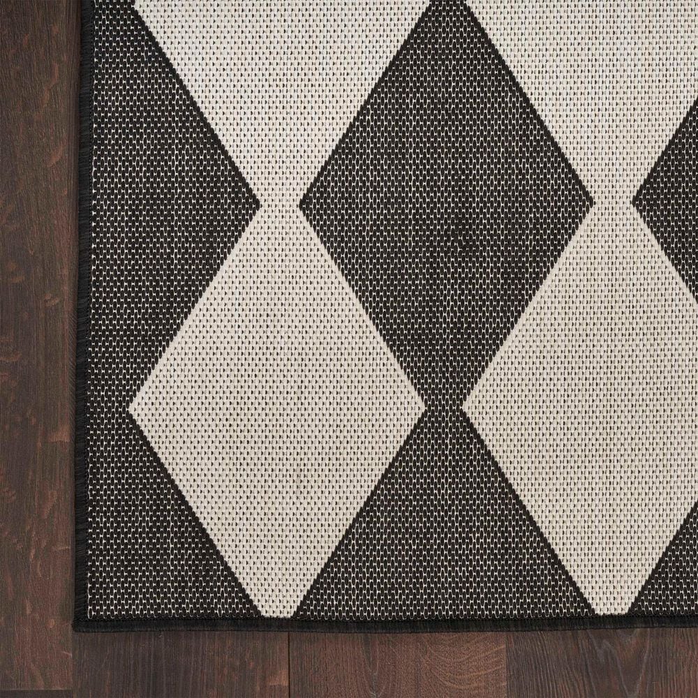 Nourison Positano Geometric Black 8&#39; x 10&#39; Indoor/Outdoor Area Rug, , large