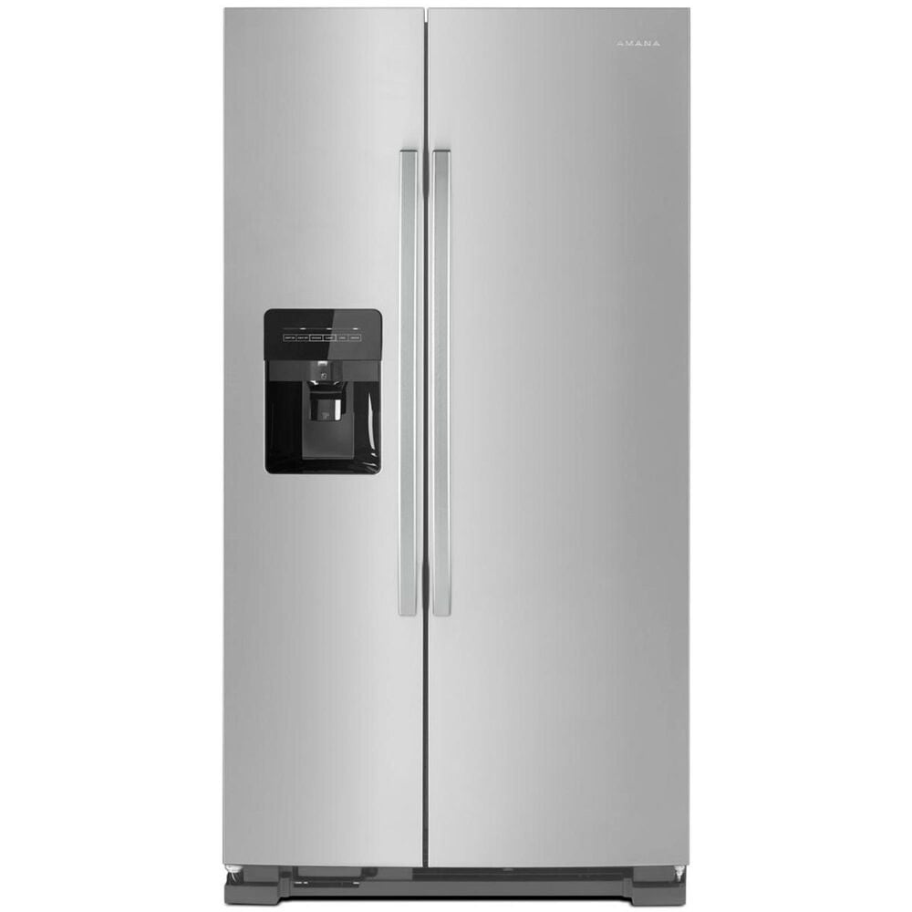 Amana 24.6 Cu. Ft. 35.5" Side-by-Side Refrigerator with Dual Pad External Ice and Water Dispenser in Stainless Steel, , large