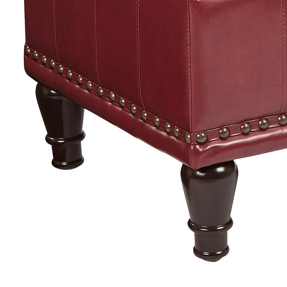 OSP Home Caldwell Storage Ottoman in Crimson Red, , large