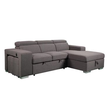 Amalfi Home Furniture Positano 2-Piece Sleeper Sectional in Urban Pepper, , large