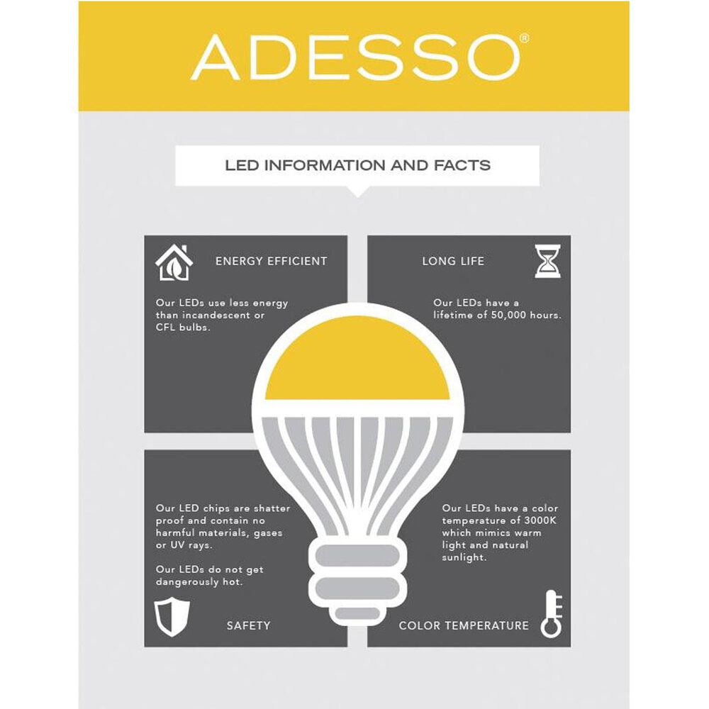 Adesso Lucas LED Floor Lamp in Black and Antique Brass, , large