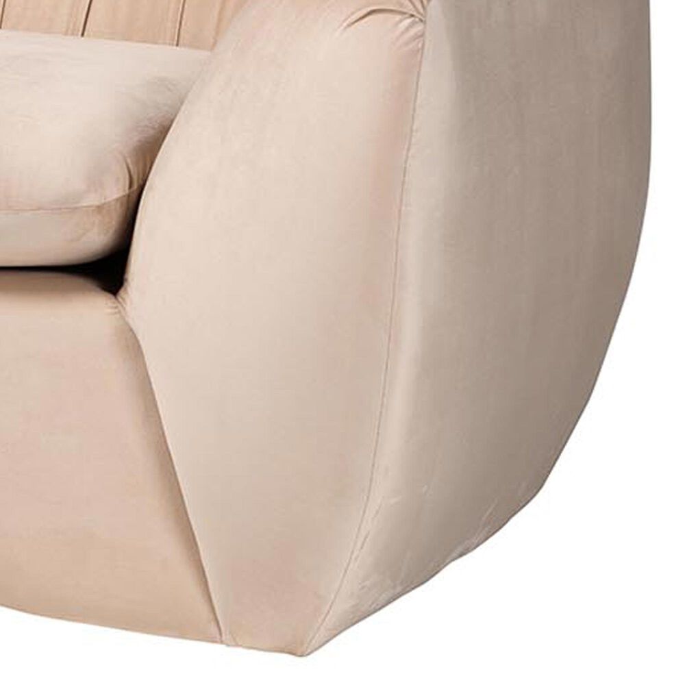 Baxton Studio Adanna Stationary Sofa in Champagne Beige Velvet, , large