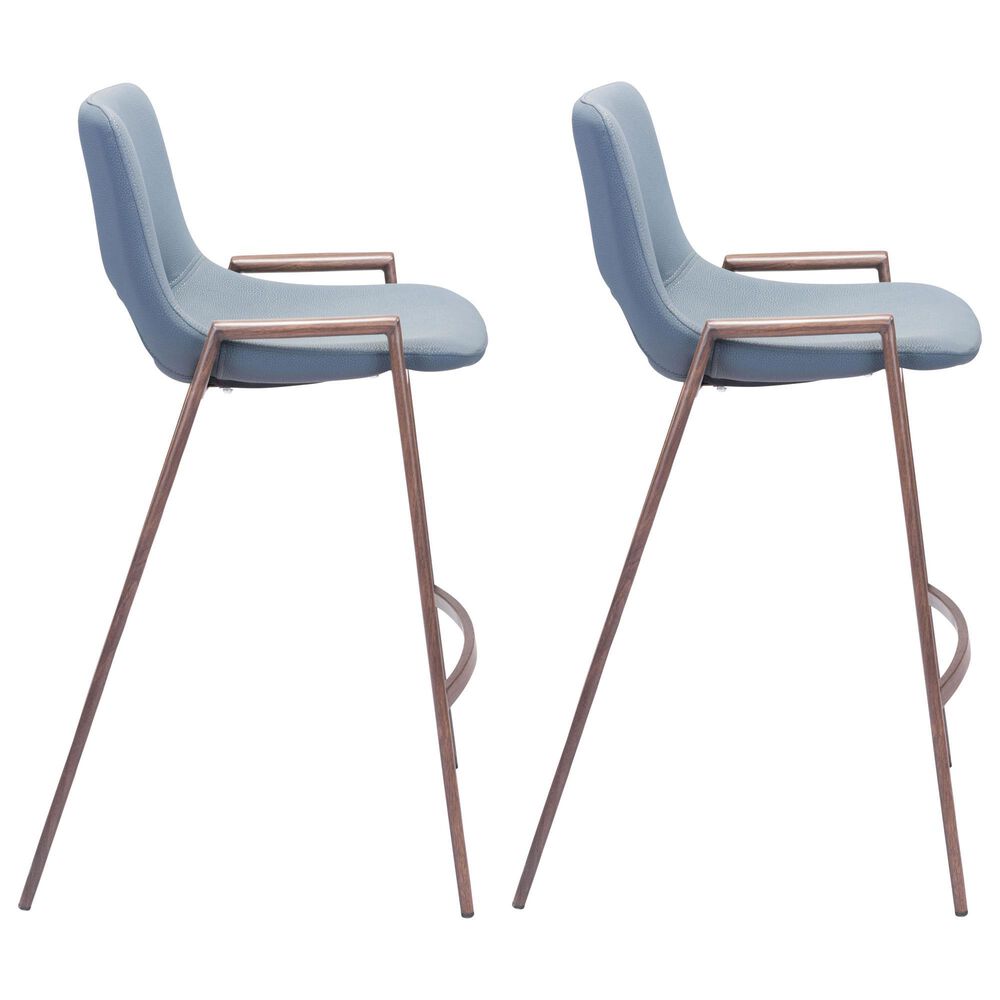 Zuo Modern Desi Counter Stool in Gray and Dark Brown &#40;Set of 2&#41;, , large