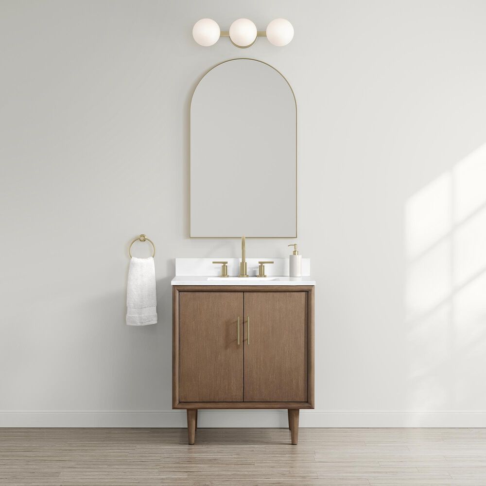 37B Mertola 30" Single Bathroom Vanity Cabinet in Walnut Drift with White Composite Stone Top and Backsplash, , large