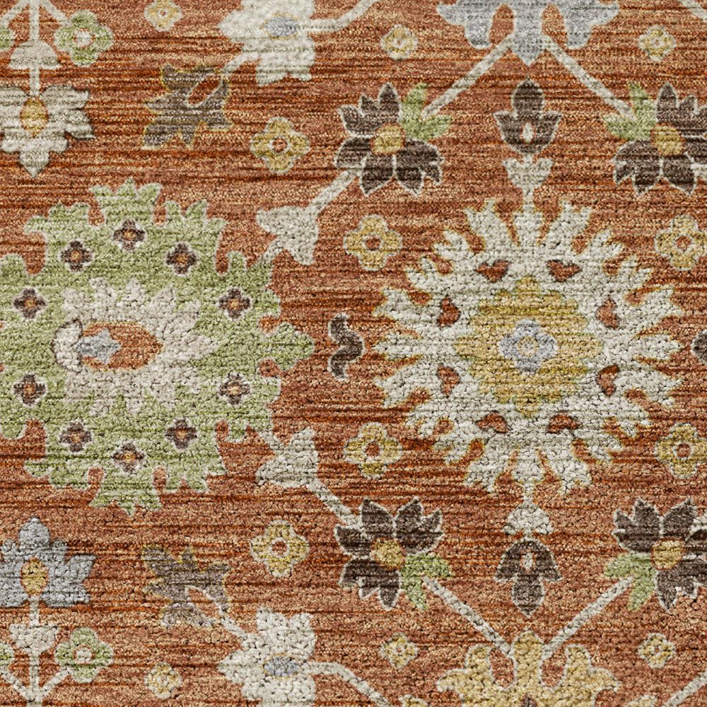 Dalyn Rug Company Silk Road Cayenne, Paprika, Ivory, Gold, Teal, Gray and Brown 2&#39;3&quot; x 7&#39;6&quot; Runner, , large