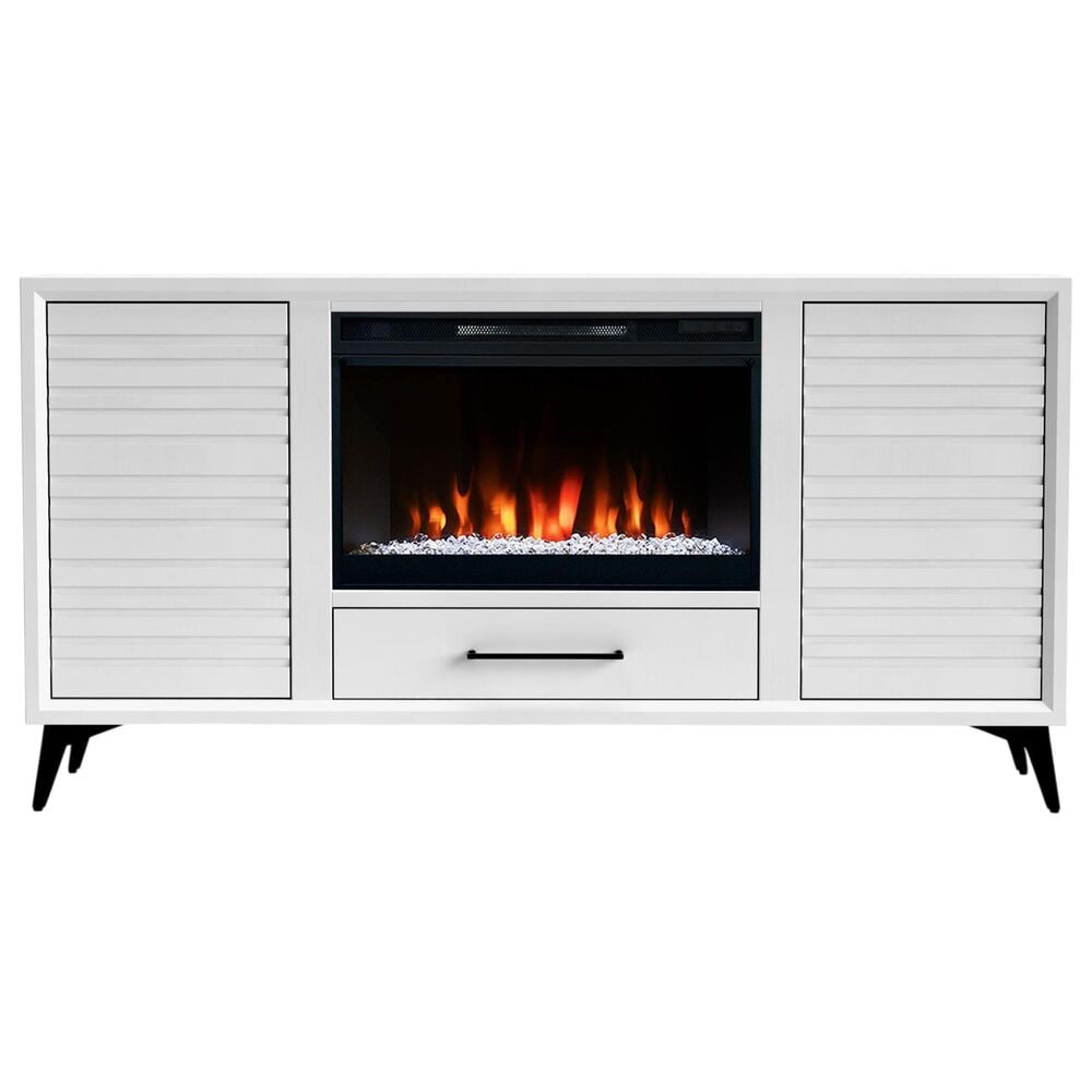 Legends Home Malibu 64" Fireplace Console in White, , large