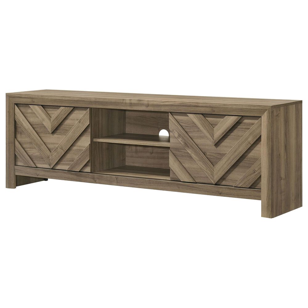 Crown Mark Valor 71" TV Stand in Light Brown, , large
