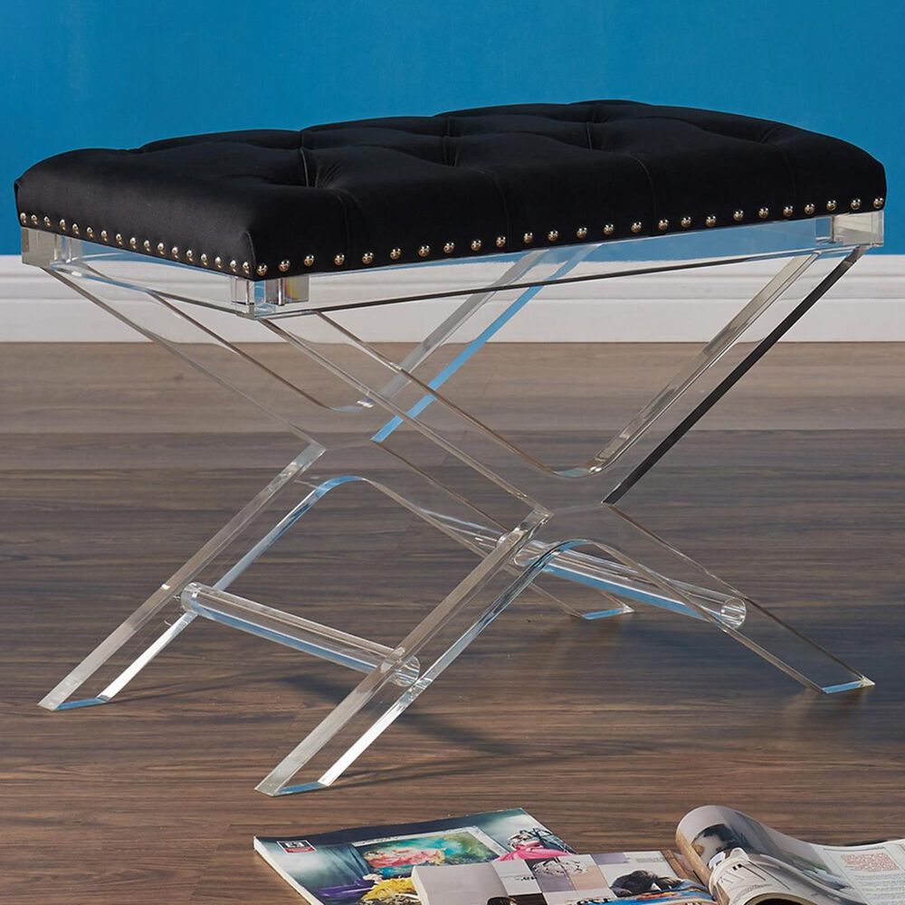 Blue River Cody Ottoman Bench in Black and Acrylic, , large