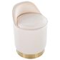 Lumisource Marla Vanity Stool with Cream Upholstered in Gold, , large