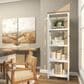 Maple and Jade 4-Shelf Storage Shelving Unit in White and Brown, , large