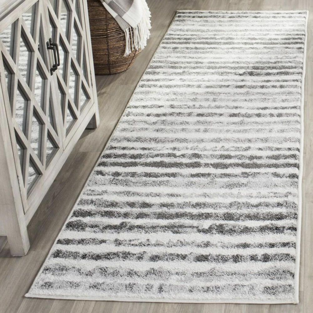 Safavieh Adirondack ADR126N 2&#39;6&quot; x 10&#39; Ivory and Charcoal Runner, , large
