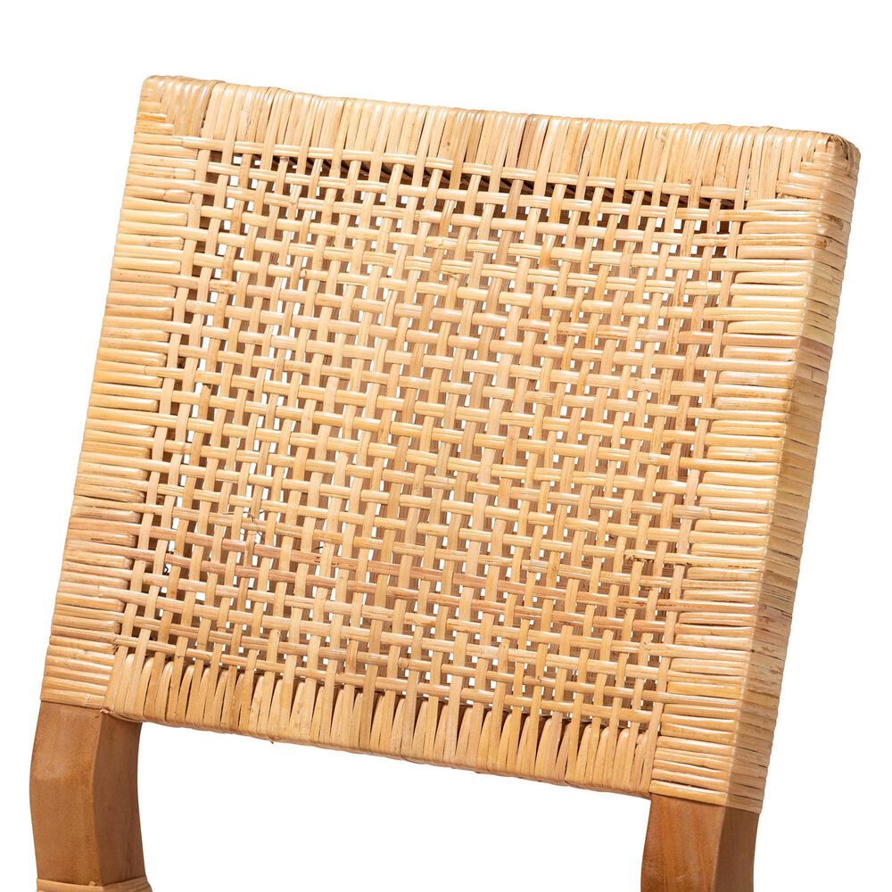 Baxton Studio Lesia Side Chair in Natural Brown and Walnut Brown, , large