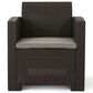 Noble House Selway 6-Piece Patio Square Firepit Chat Set in Brown, , large