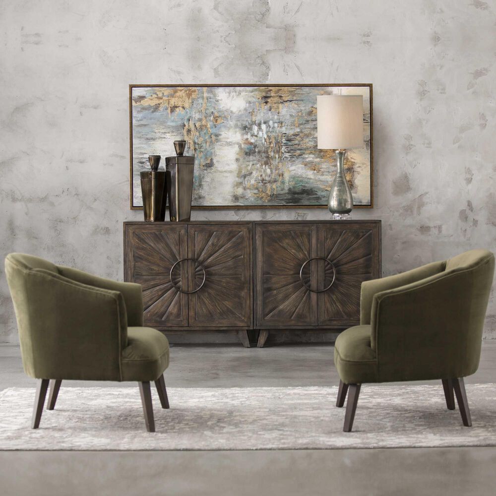 Uttermost Conroy Accent Chair in Olive Velvet, , large