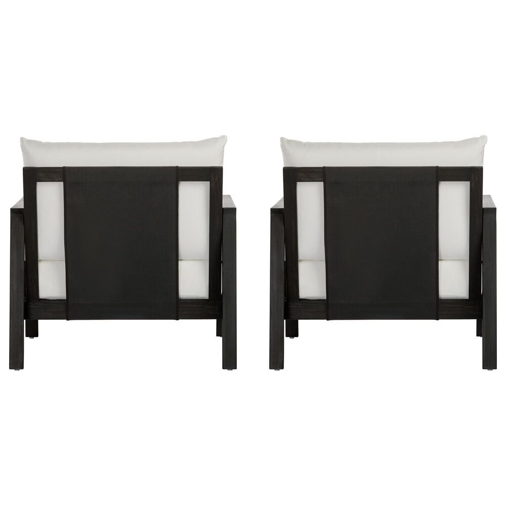 HOMLUX Outdoor Club Chair with Black Textilene Accents in White (Set of 2), , large