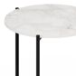 HOMLUX 2-Tier Side End Table in Marble White and Black, , large