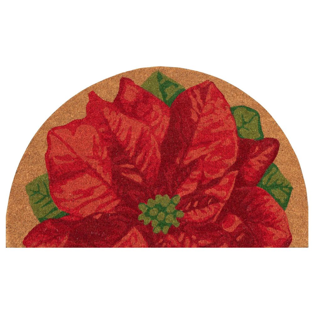 Trans-Ocean Import Natura Poinsettia 1"6" x 2"6" Natural Outdoor Door Mat, , large