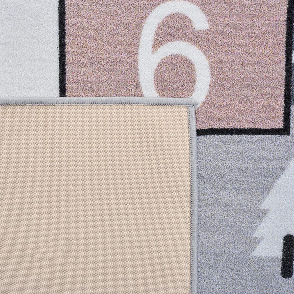 Safavieh Kids Playhouse 5' Square Grey and Pink Rug, , large