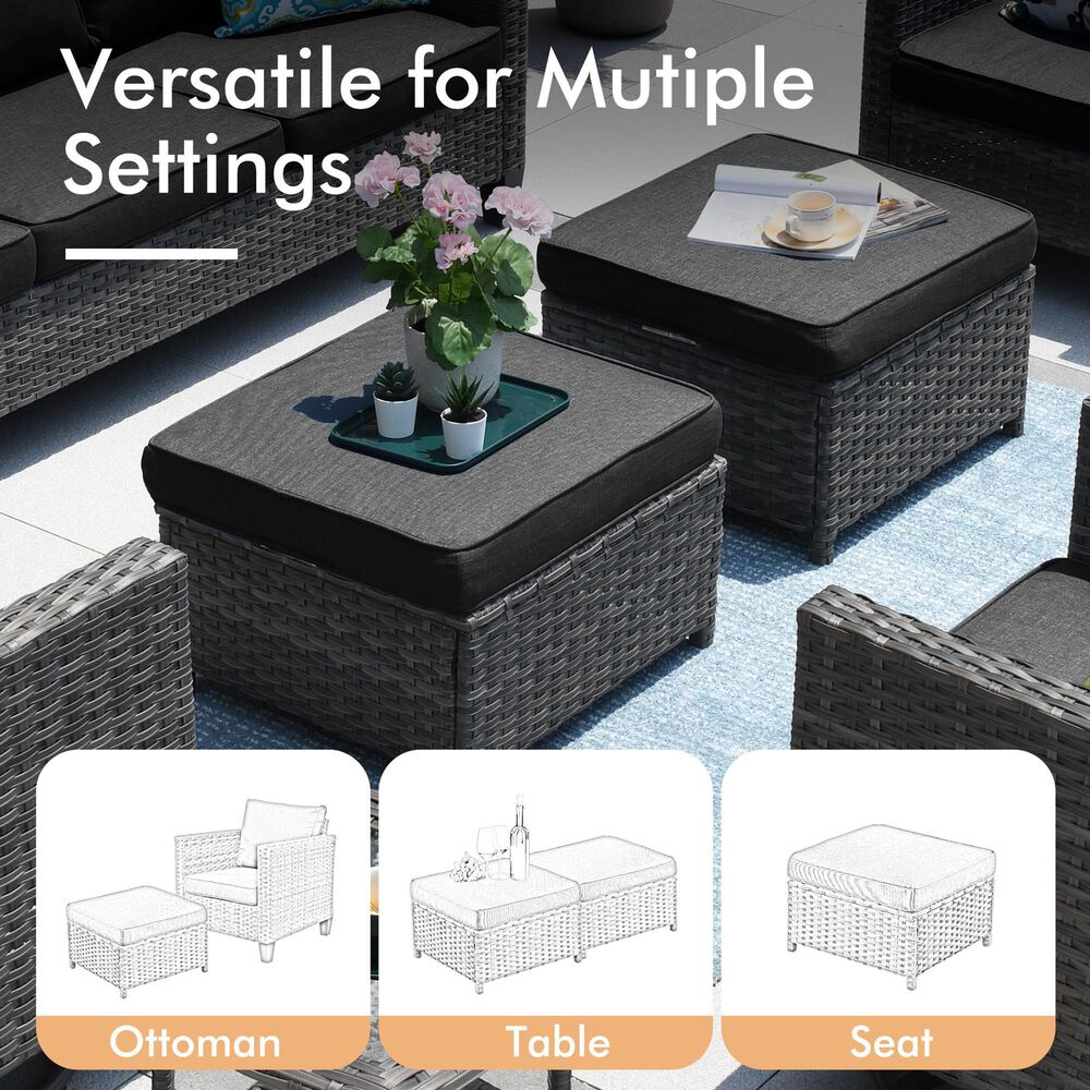 HOMLUX 6-Piece Patio Conversation Set in  Black, , large
