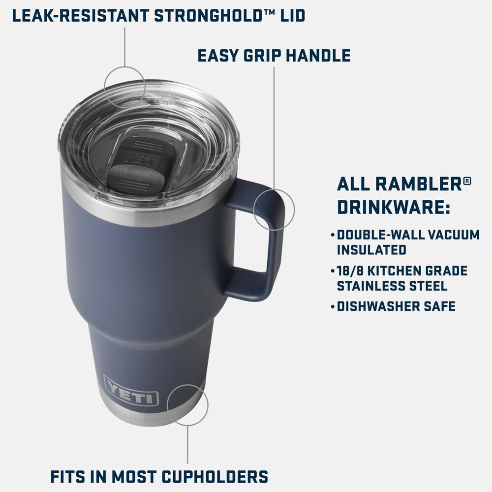 YETI Rambler 30 Oz Travel Mug with StrongHold Lid in Navy, , large