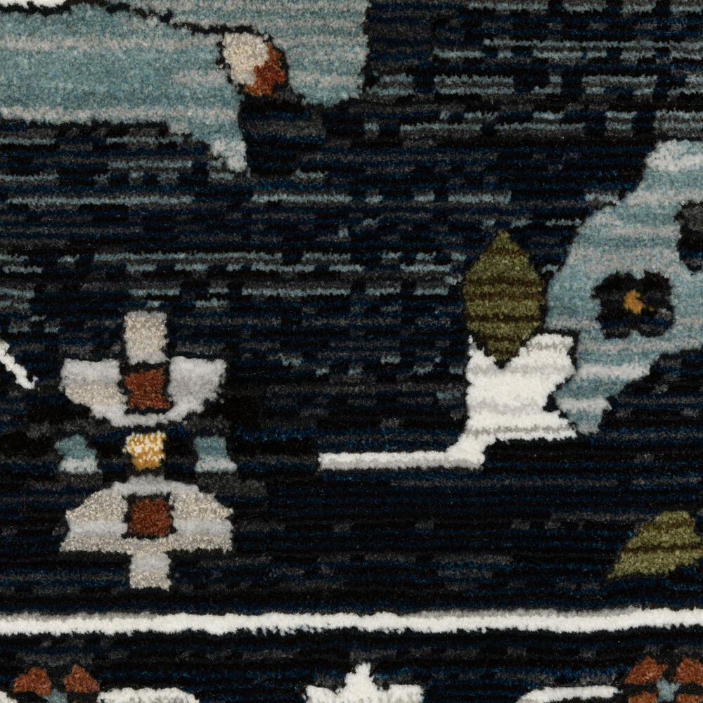 Oriental Weavers Keira Blue and Rust 5&#39;3&quot; x 7&#39;6&quot; Area Rug, , large