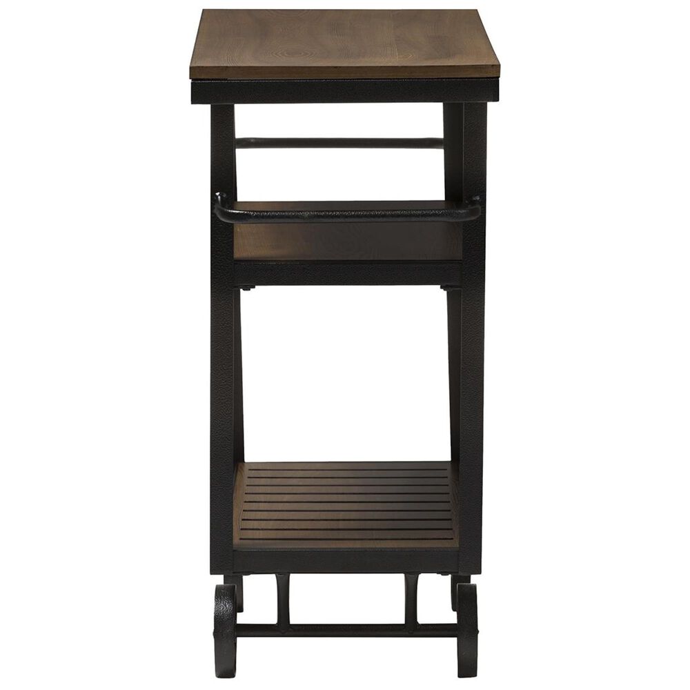 Baxton Studio Kennedy Mobile Serving Cart in Antique Black and Brown, , large