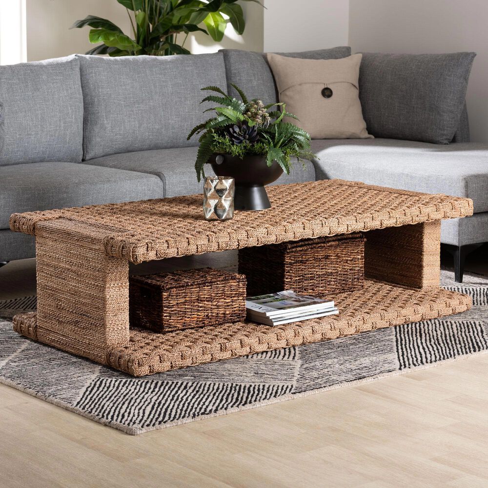 Baxton Studio Rhinos Coffee Table in Light Brown, , large