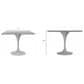 Leisuremod LeisureMod Verve Collection 36 Square Dining Table, Brushed Base with Laminated White Marbleized Top, , large