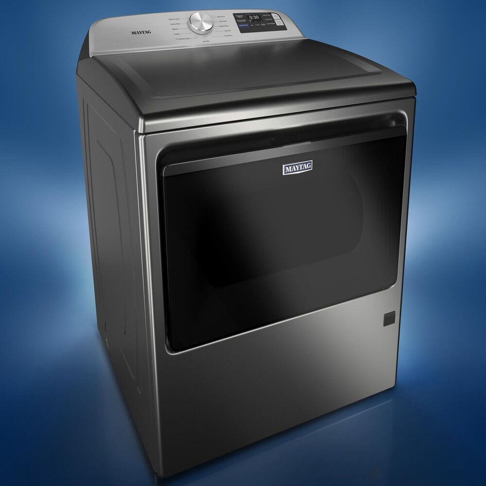 Maytag 7.4 Cu. Ft. Smart Front Load Gas Dryer with Extra Power in Classic Silver, , large