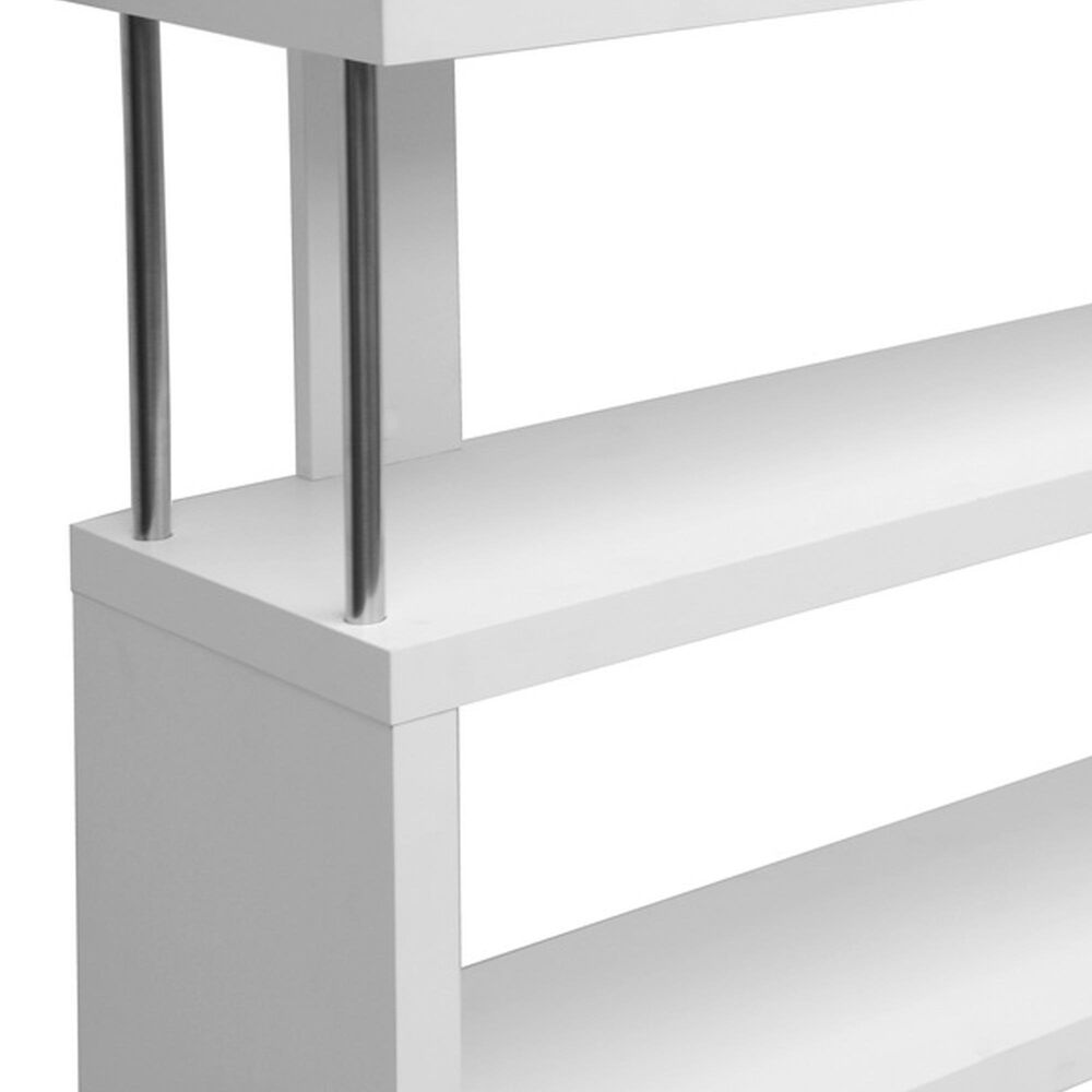 Baxton Studio Barnes 3-Shelf Bookcase in White and Chrome, , large