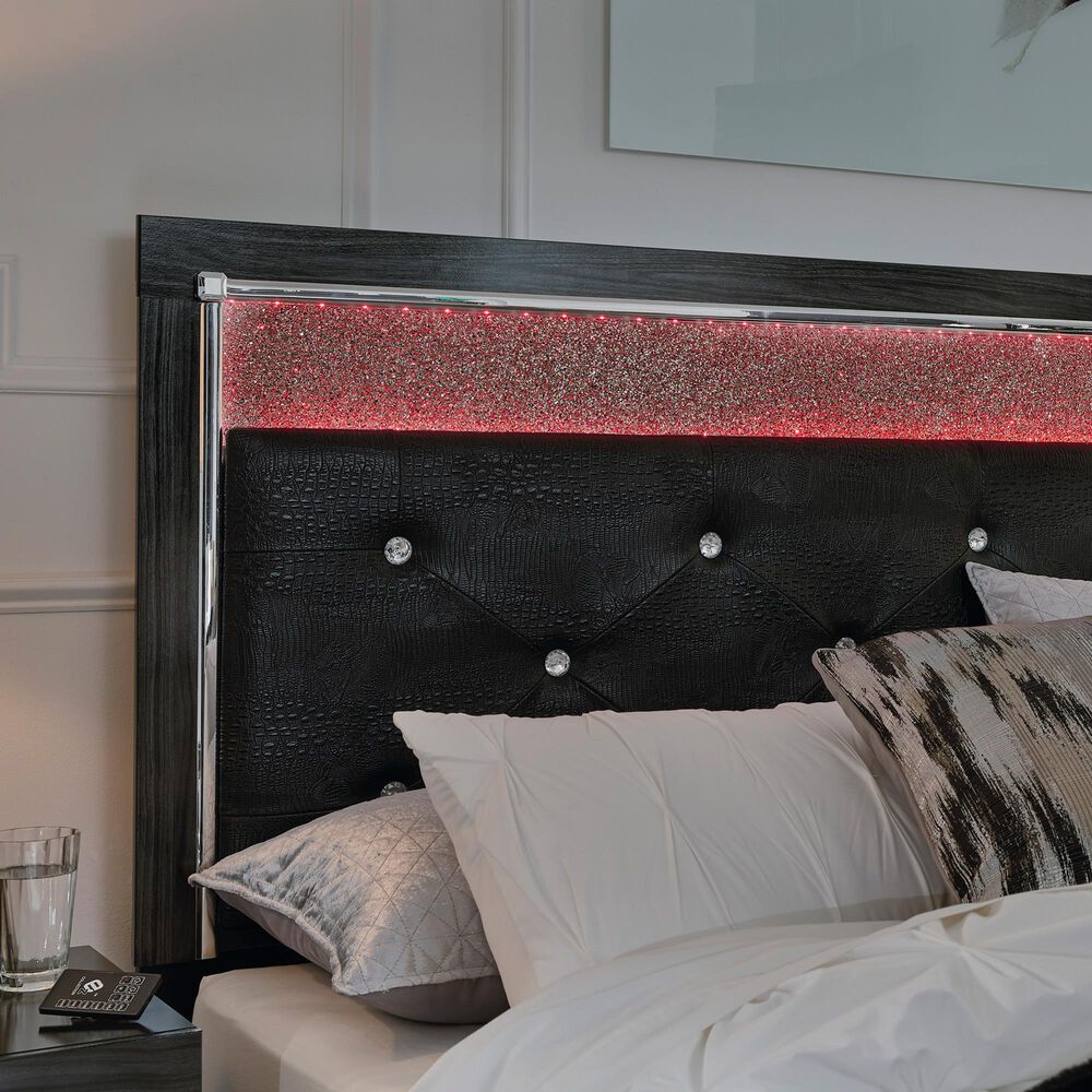 Ashley Kaydell Queen Uph Panel Bed in Dark Gray and Black, , large