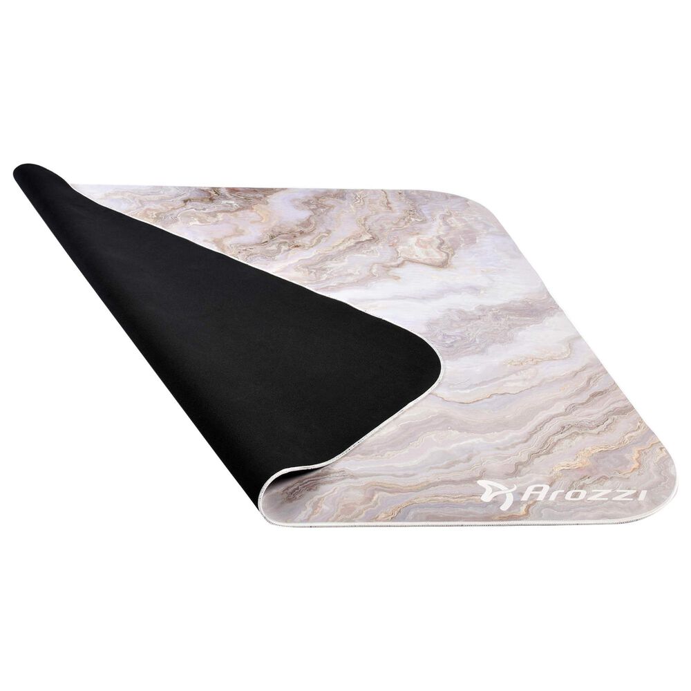 Arozzi Zona Quattro Microfiber Noise Dampening and Scratch Protection Anti-Slip Chair Mat in White Marble, , large