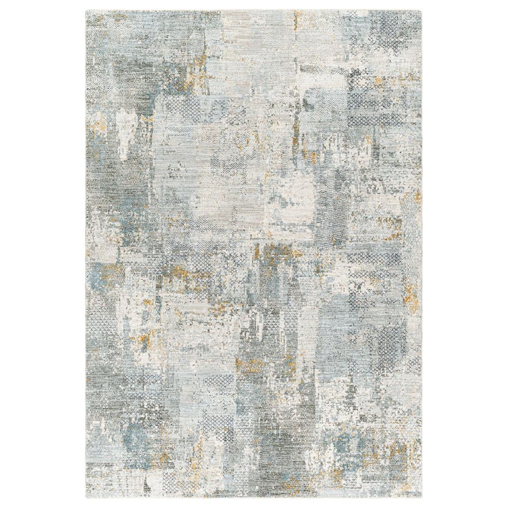 Surya Dresden Dusty Sage, Taupe, Deep Teal, Off-White, Ink Blue, Light Gray and Mustard 7"10" x 10"2" Area Rug, , large