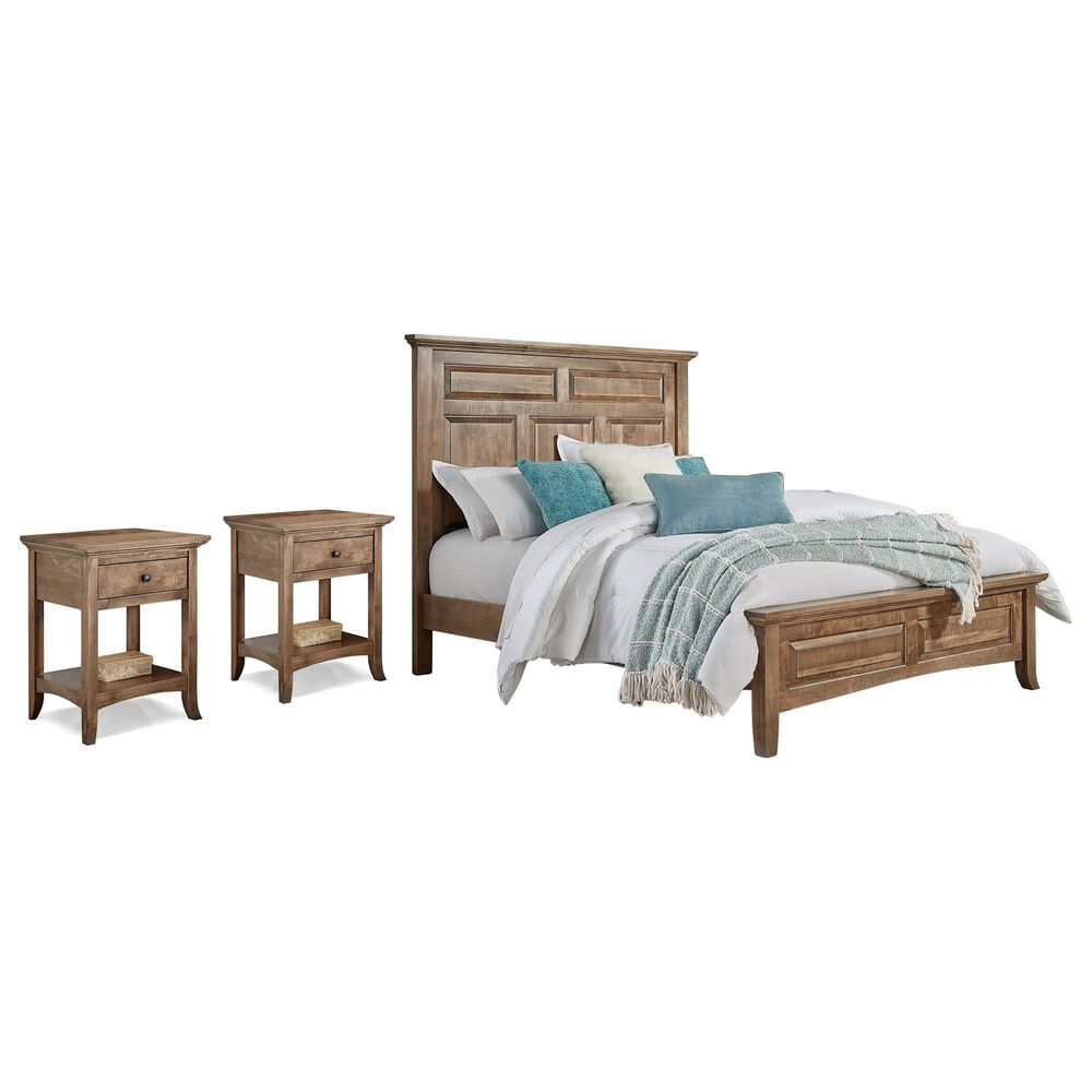 Archbold Furniture Company Provence 3-Piece Queen Panel Bed and Two Nightstands in Sandstone, , large