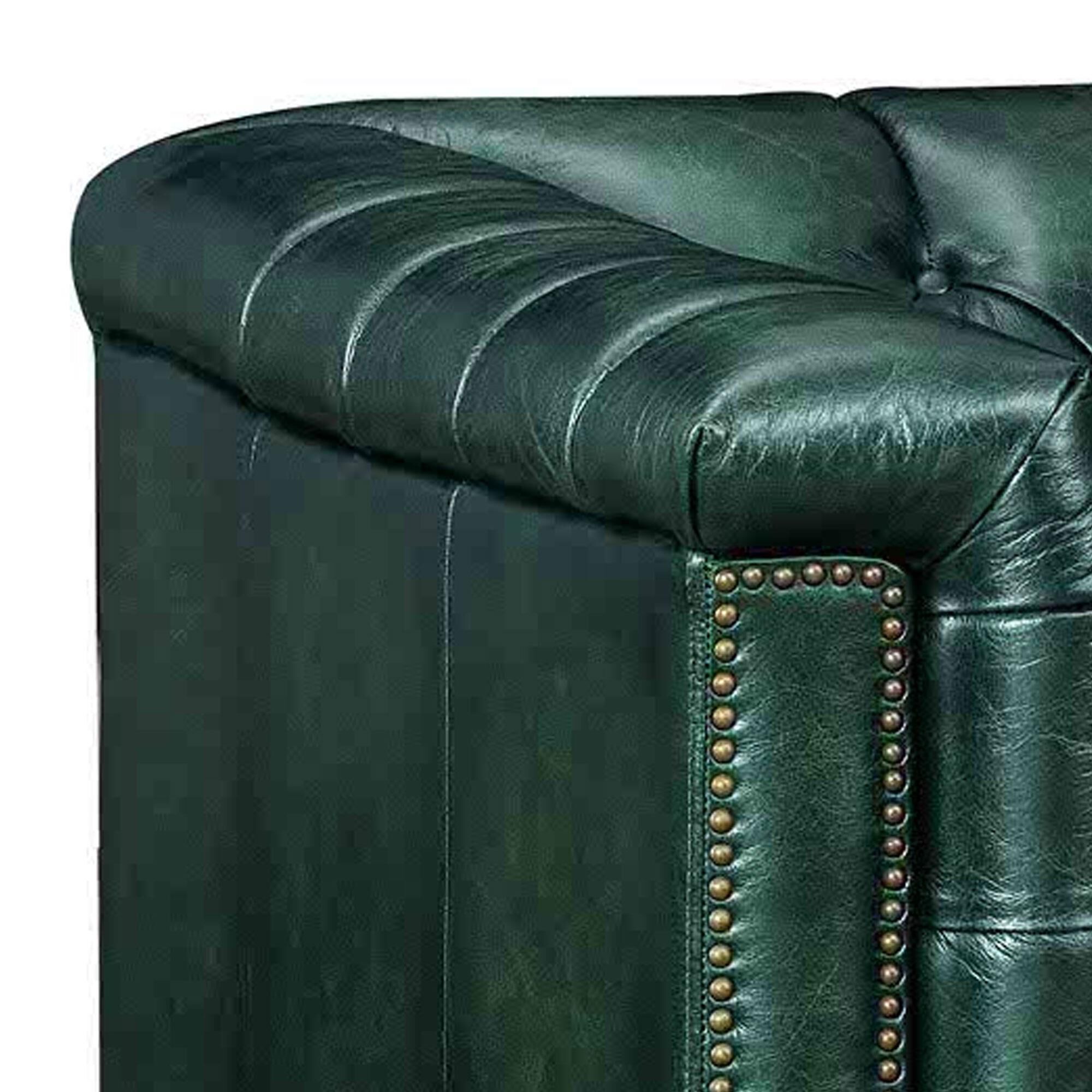 Hydeline Picadilly Stationary Loveseat in Emerald Green