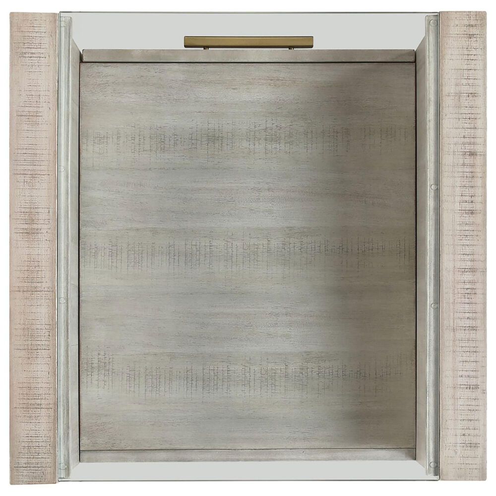 Steve Silver Garland End Table in Washed Parchment and Clear, , large