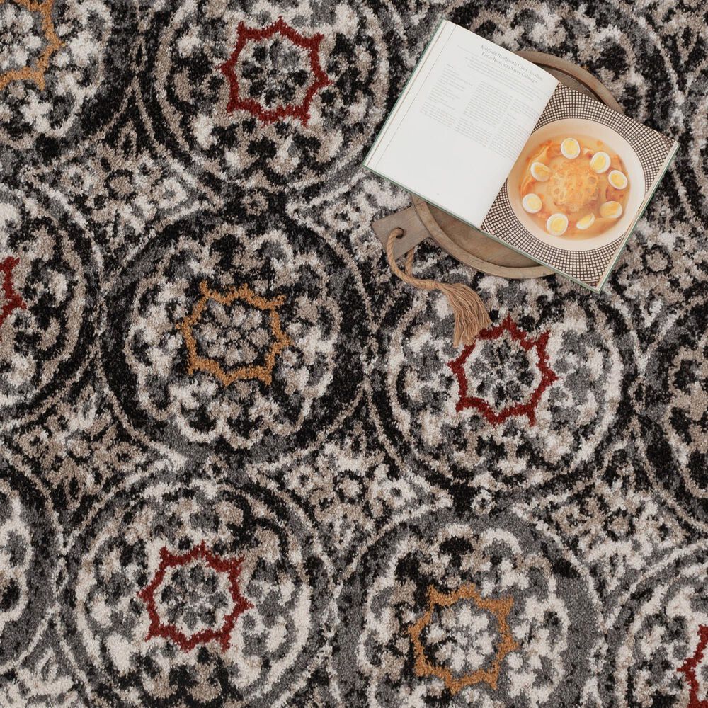 Central Oriental Tulsa Ledyard 7&#39;10&quot; x 9&#39;10&quot; Iron and Dark Rust Area Rug, , large