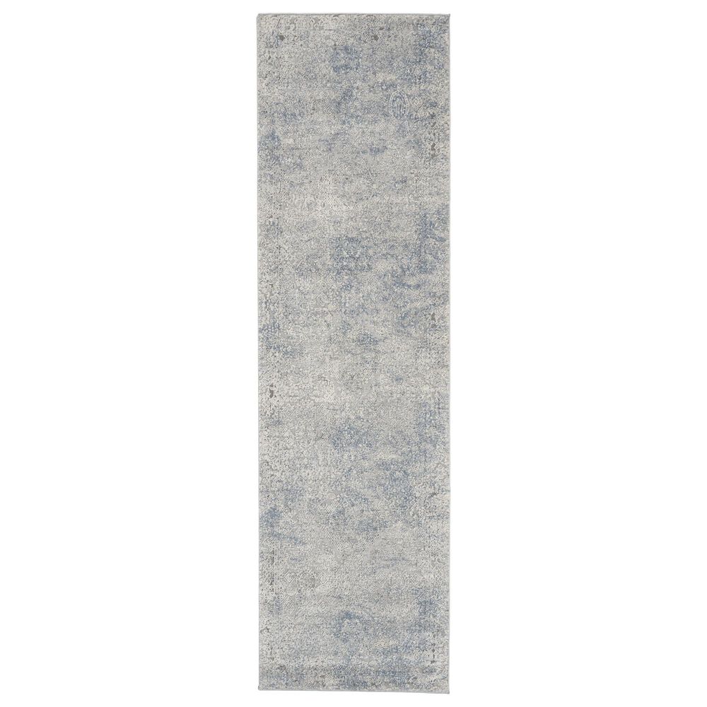 Nourison Rustic Textures Ivory and Light Blue 2"2" x 7"6" Runner, , large