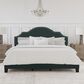 Richlands Furniture Cynthia King Panel Bed with Green Upholstery in Black, , large