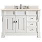 James Martin Vanities Brookfield 48" Single Bathroom Vanity in Bright White with 3 cm Eternal Marfil Quartz Top and Rectangle Sink, , large