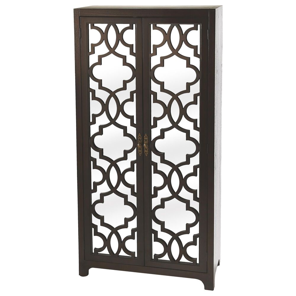 Butler Morjanna Mirrored 2 Door Armoire in Coffee, , large