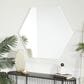 Maple and Jade 40" Hexagon Wood Wall Mirror with Thin Minimalistic Frame in White, , large