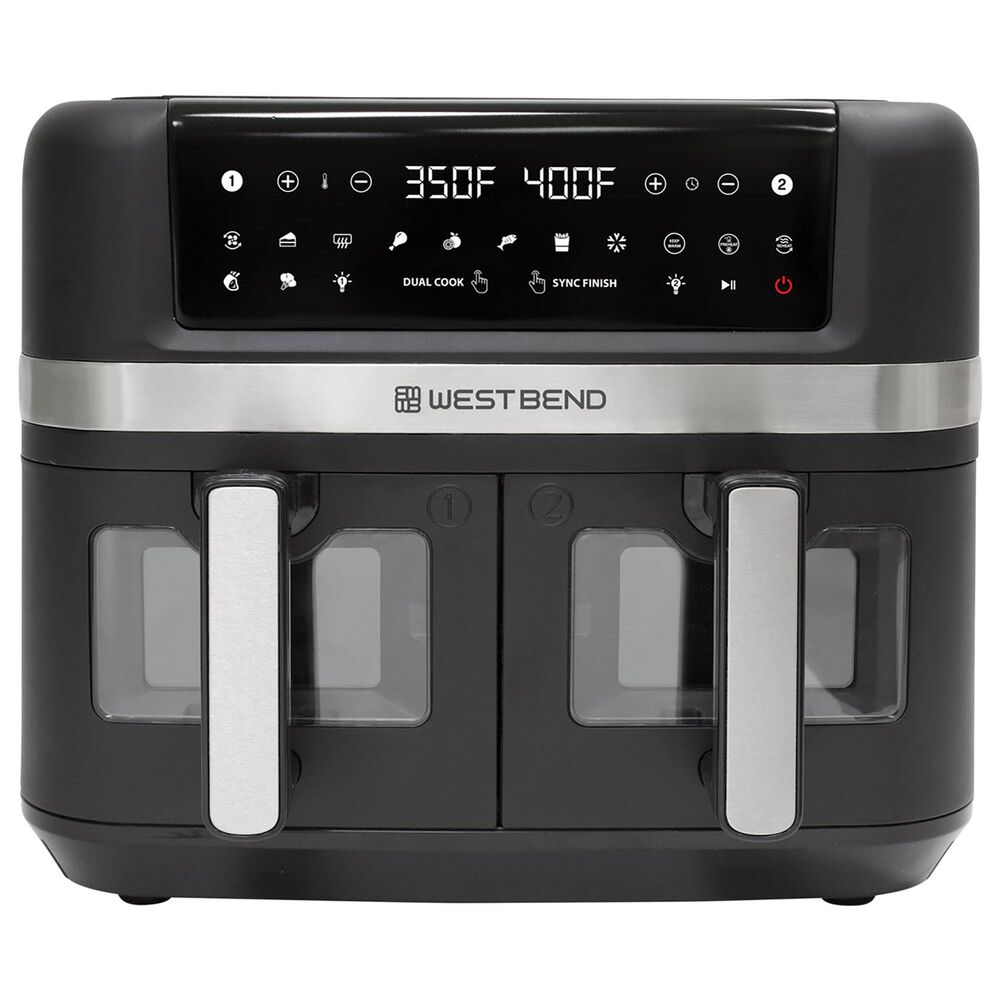 West Bend 10-Quart Dual Basket Air Fryer in Black, , large