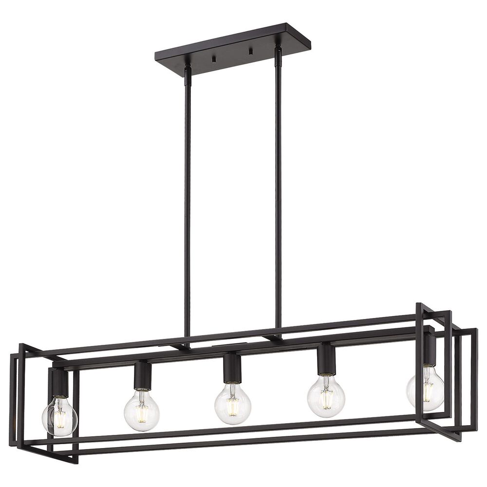 Golden Lighting Tribeca 5-Light Linear Pendant in Matte Black, , large