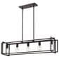 Golden Lighting Tribeca 5-Light Linear Pendant in Matte Black, , large