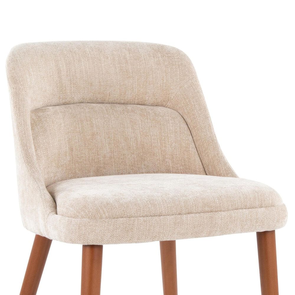 Lumisource Rina Side Chair with Light Brown Cushion in Walnut &#40;Set of 2&#41;, , large