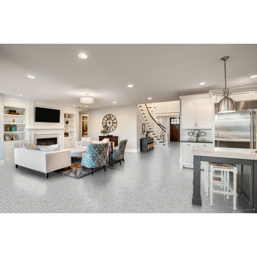 Emser Visconde Oro 2&quot; x 2&quot; Hexagon on 12&quot; x 12&quot; Glazed Porcelain Mosaic Sheet, , large
