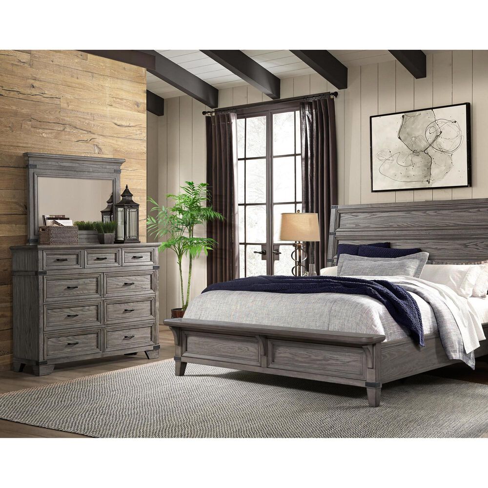 Hawthorne Furniture Forge 3-Piece King Bedroom Set in Pewter, , large