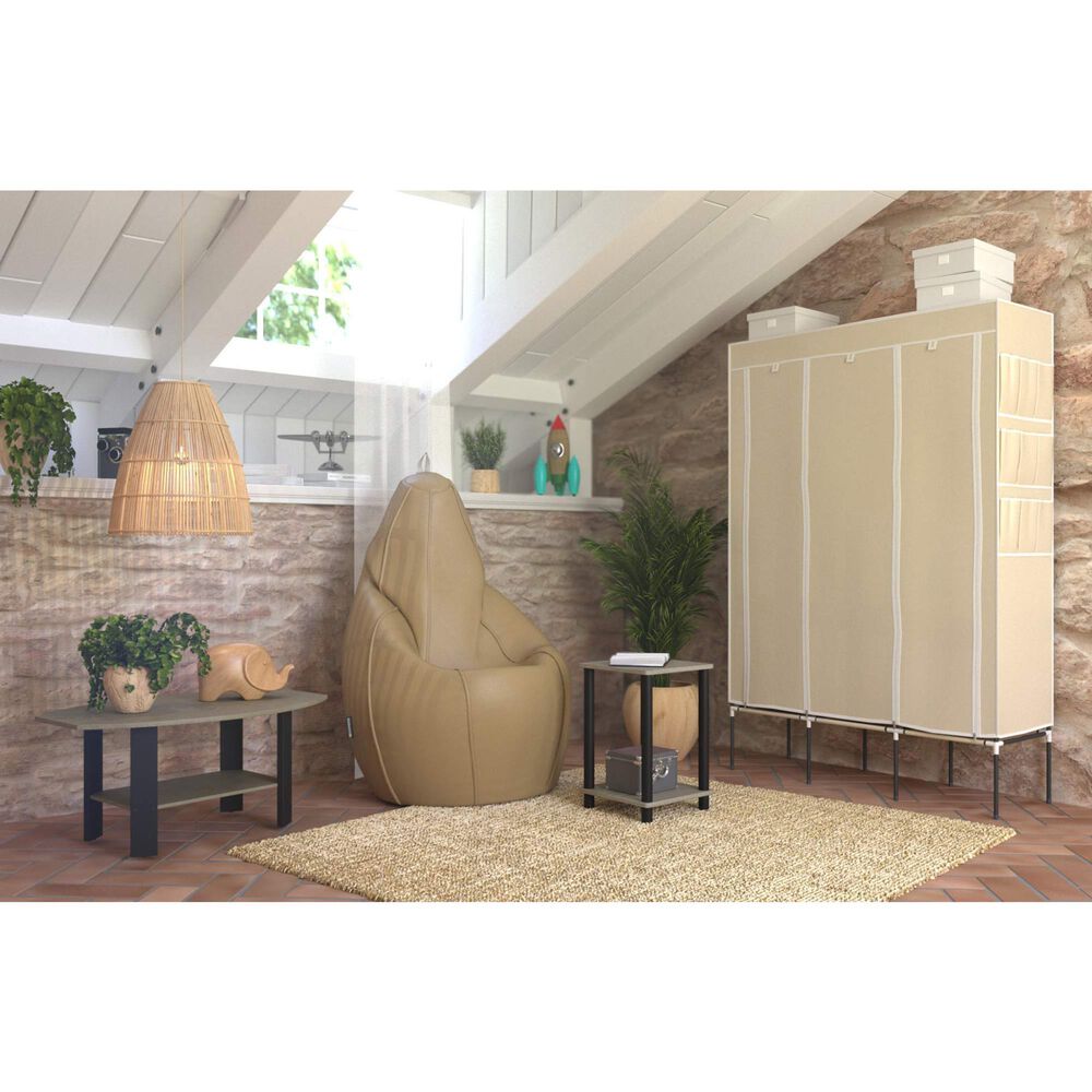 HOMLUX Turn-N-Tube End Table in French Oak Grey and Black (Set of 2), , large